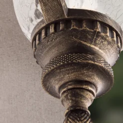 Traditionele pendellamp PAULA met structuurglas