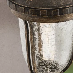 Traditionele pendellamp PAULA met structuurglas