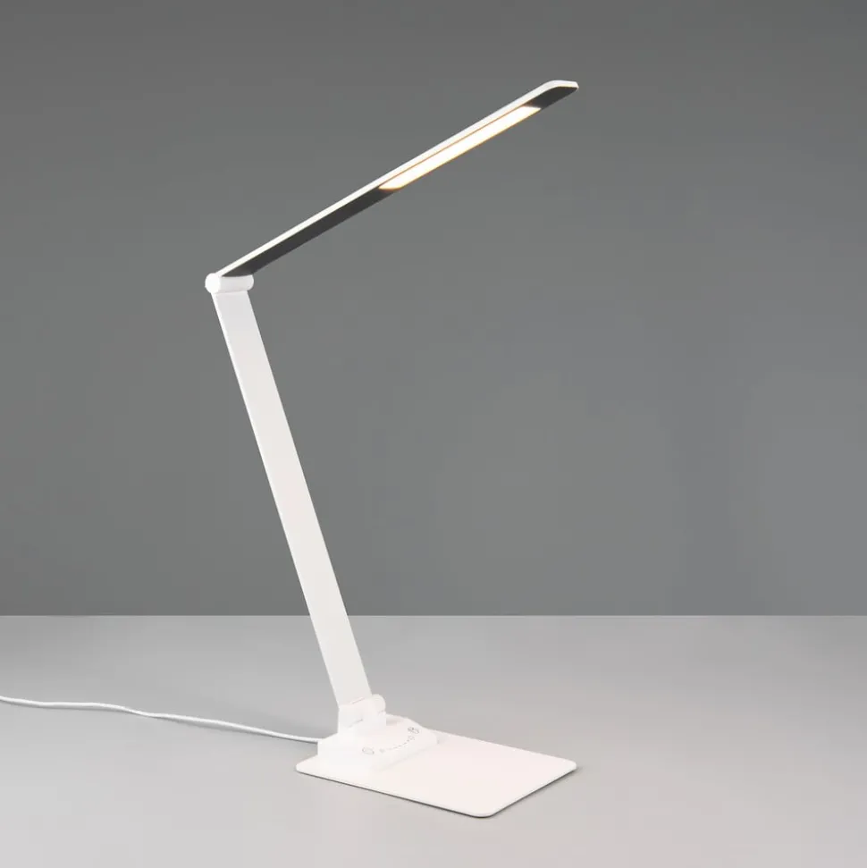 Travis LED tafellamp, wit, CCT, dimbaar, touch, USB