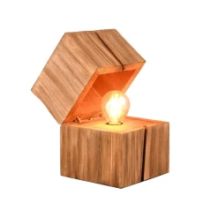 Treasure tafellamp, natuurlijke afwerking, hout, scharnierend