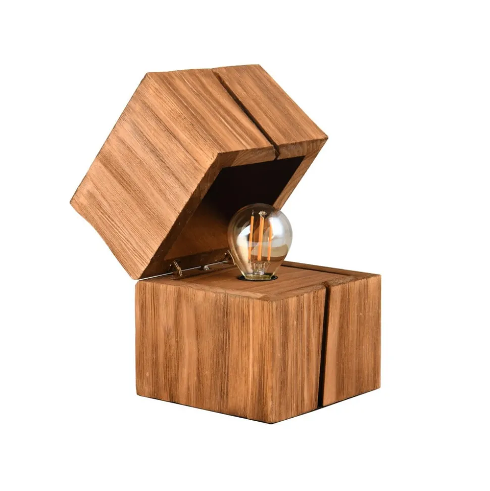 Treasure tafellamp, natuurlijke afwerking, hout, scharnierend