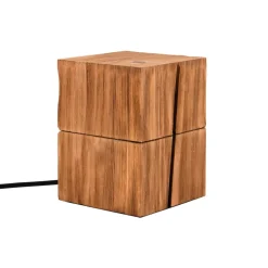 Treasure tafellamp, natuurlijke afwerking, hout, scharnierend