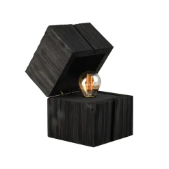 Treasure tafellamp, zwart, hout, scharnierend
