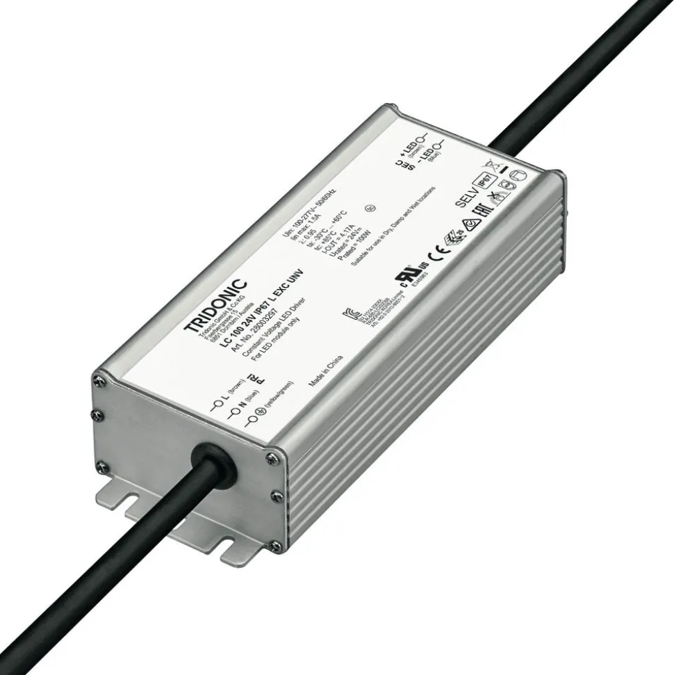 TRIDONIC LED driver LC 100W 24V IP67 L EXC UNV