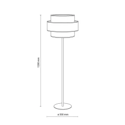 Trio vloerlamp, jute kap, oranje/natuurbruin/petrol