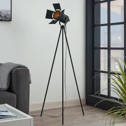 Tripod vloerlamp Devon in zwart