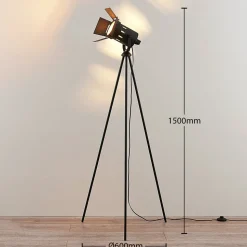 Tripod vloerlamp Devon in zwart