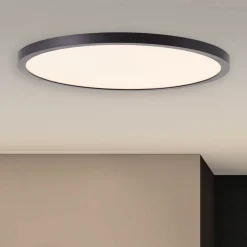 Tuco LED plafondlamp, dimbaar, zwart, kunststof, Ø 30 cm