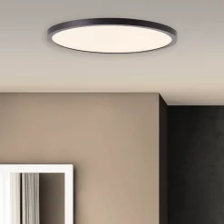 Tuco LED plafondlamp, dimbaar, zwart, kunststof, Ø 30 cm