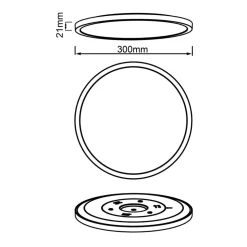 Tuco LED plafondlamp, dimbaar, zwart, kunststof, Ø 30 cm