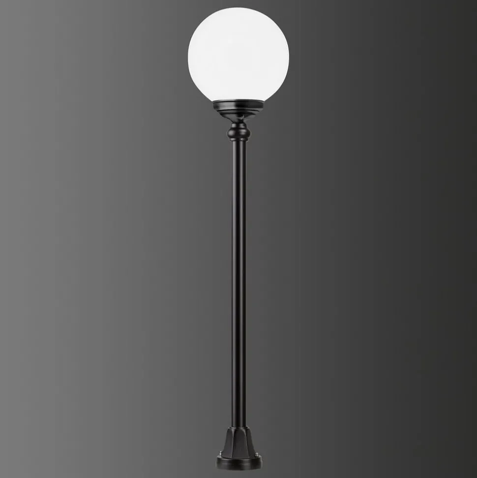 Tuinpadverlichting 1142 met bolkap, zwart/wit