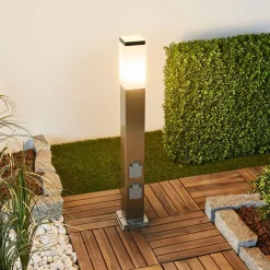 Tuinpadverlichting 400166, roestvrij staal met 2 stopcontacten