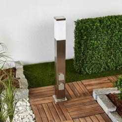 Tuinpadverlichting 400166, roestvrij staal met 2 stopcontacten