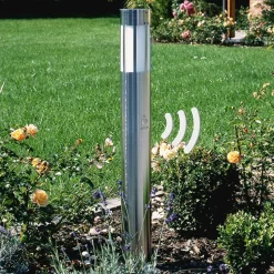 Tuinpadverlichting 475, roestvrij staal, hoogte 90 cm, bewegingsmelder