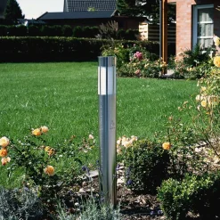 Tuinpadverlichting 475, roestvrij staal, hoogte 90 cm, bewegingsmelder