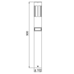 Tuinpadverlichting 475, roestvrij staal, hoogte 90 cm, bewegingsmelder