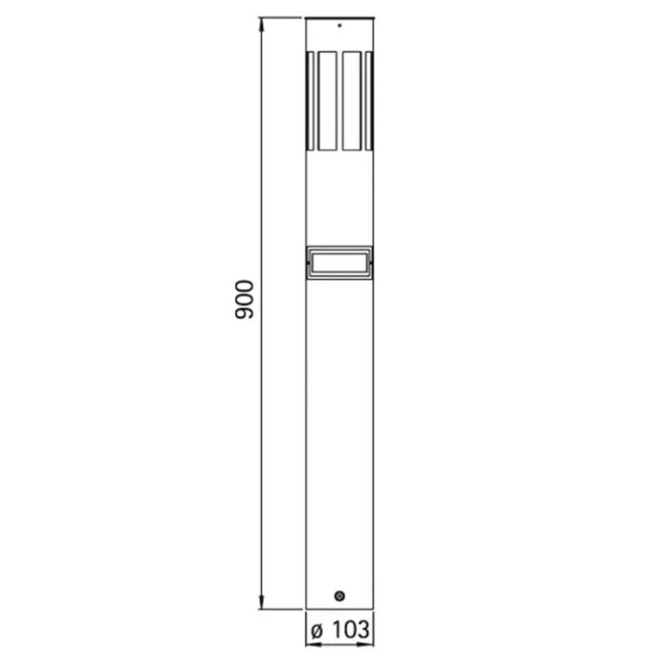 Tuinpadverlichting 475, roestvrij staal, hoogte 90 cm, bewegingsmelder