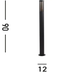 Tuinpadverlichting Batton, IP44, zwart, hoogte 90 cm, metaal
