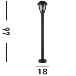Tuinpadverlichting Bluebell, IP44, zwart, hoogte 97 cm, metaal