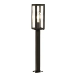 Tuinpadverlichting box van roestvrij staal, zwart