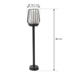 Tuinpadverlichting Chandan, 80 cm, zwart, aluminium