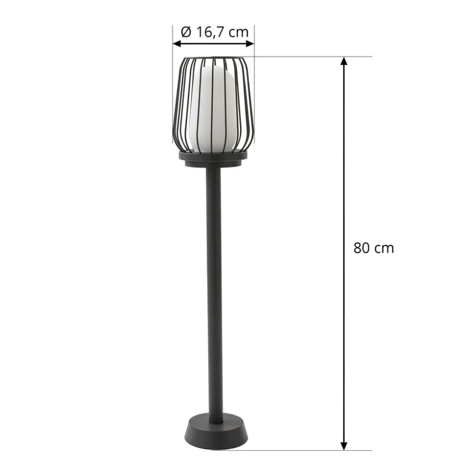 Tuinpadverlichting Chandan, 80 cm, zwart, aluminium