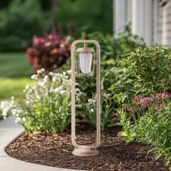 Tuinpadverlichting Chandan, 90 cm, beige, metaal, IP54