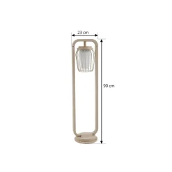 Tuinpadverlichting Chandan, 90 cm, beige, metaal, IP54