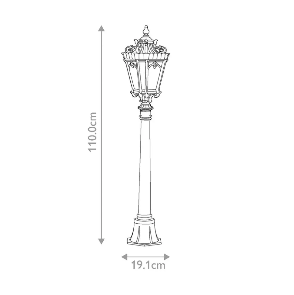 Tuinpadverlichting Doornik, hoogte 110 cm, aluminium, glas
