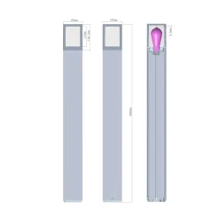 Tuinpadverlichting Facado II, hoogte 100 cm, hoekig, donkergrijs/opaal