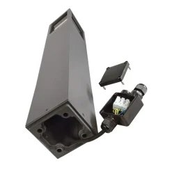 Tuinpadverlichting Facado II, hoogte 100 cm, hoekig, donkergrijs/opaal