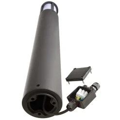 Tuinpadverlichting Facado II, hoogte 100 cm, rond, donkergrijs/opaal