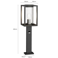 Tuinpadverlichting Ferda, 60 cm, sensor, antraciet, IP44