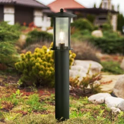 Tuinpadverlichting, IP44, zwart, hoogte 73 cm, metaal