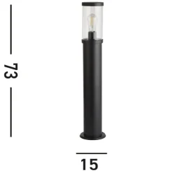 Tuinpadverlichting, IP44, zwart, hoogte 73 cm, metaal