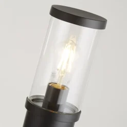 Tuinpadverlichting, IP44, zwart, hoogte 73 cm, metaal