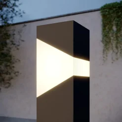 Tuinpadverlichting Kiran, 100 cm, sensor, grijs, IP44, E27