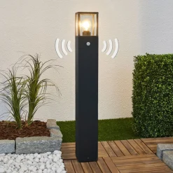Tuinpadverlichting Klemens, 90 cm, sensor, antraciet, E27