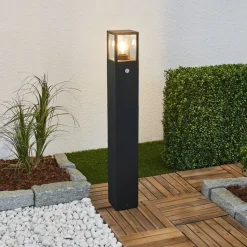 Tuinpadverlichting Klemens, 90 cm, sensor, antraciet, E27