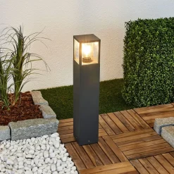 Tuinpadverlichting Klemens, 65 cm, antraciet, metaal, E27