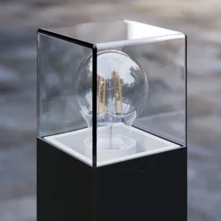 Tuinpadverlichting Lucande Keke, hoogte 70 cm, antraciet, aluminium