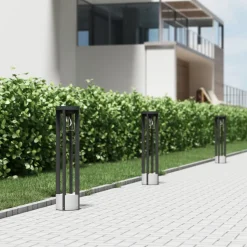 Tuinpadverlichting Overa, grijs, metaal, 68 cm, IP44, E27