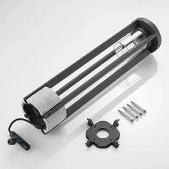 Tuinpadverlichting Overa, grijs, metaal, 68 cm, IP44, E27