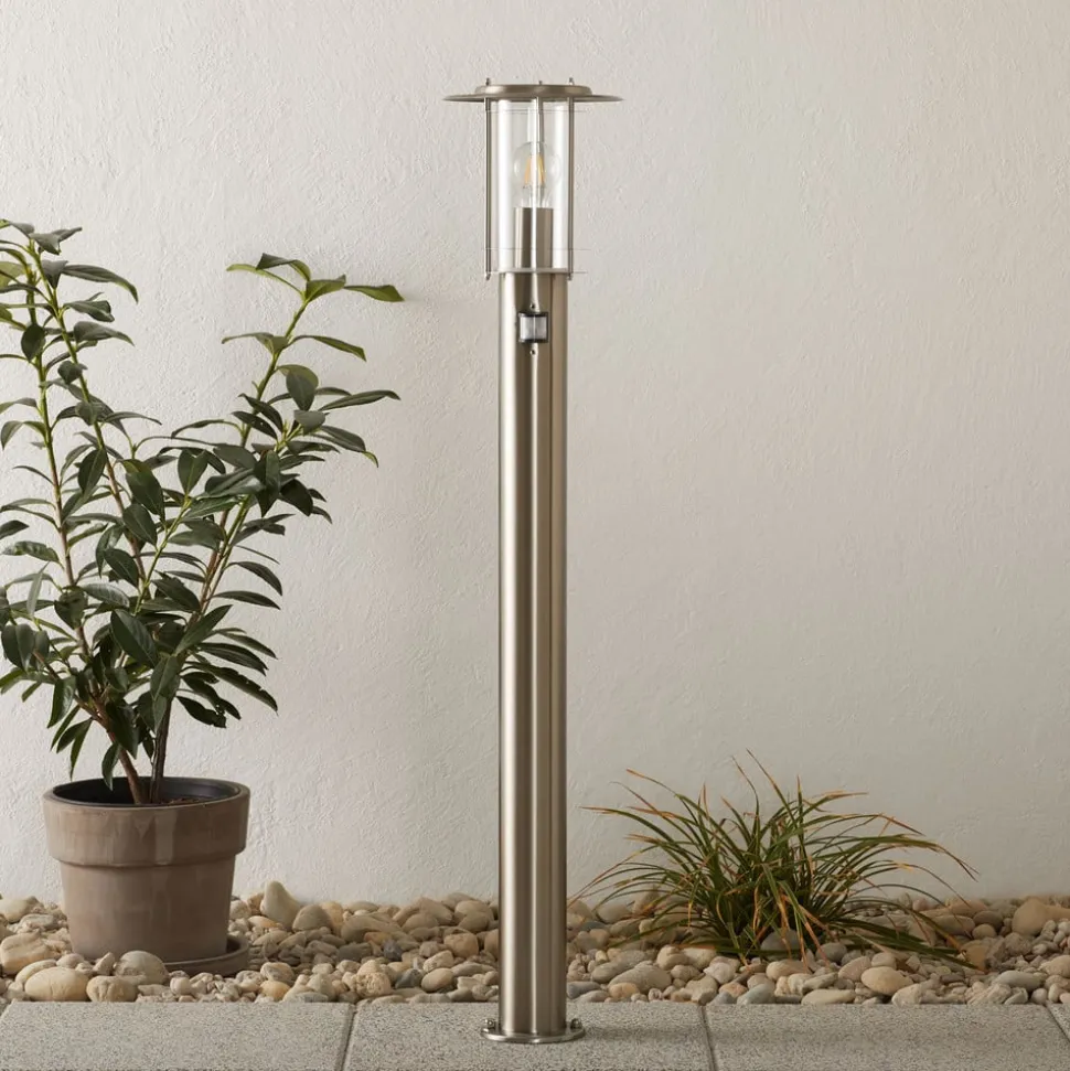 Tuinpadverlichting York, roestvrij staal, bewegingsmelder, IP44