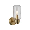 Tutan wandlamp, metaal, glas, E14, IP44, messingkleurig