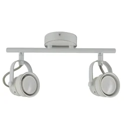 Tweeflammige led plafondspot Tessa, wit antiek