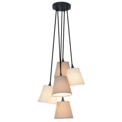 Twiddle - stoffen hanglamp met vijf kappen