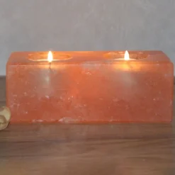 Twin Cube zoutkristal theelichthouder