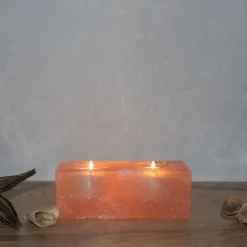 Twin Cube zoutkristal theelichthouder