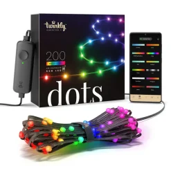 Twinkly Dots LED lichtketting RGB, zwart, IP44, 10m